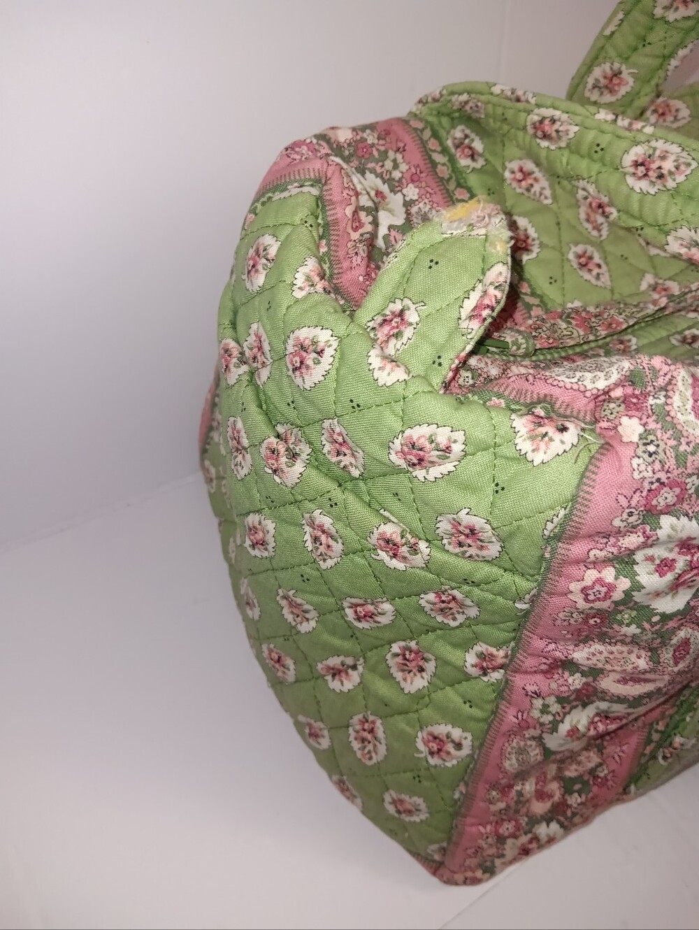 VERA BRADLEY QUILTED COTTON "GREEN-LEAF" WEEKENDER BAG - Picture 8 of 11